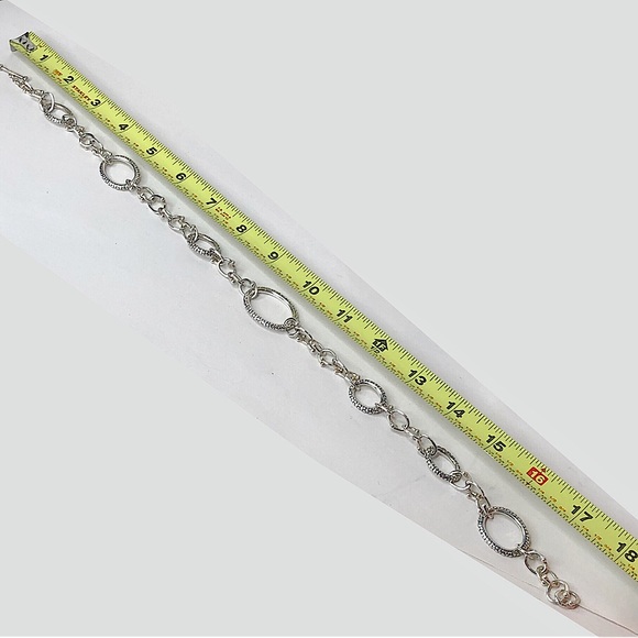 MICHAEL DAWKINS Sterling Silver Caviar Starry Night Link Toggle Necklace 18” - Picture 5 of 10